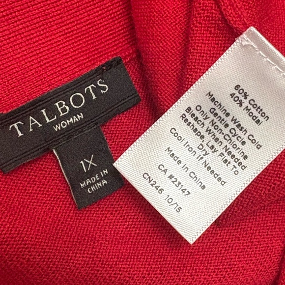Talbots Red Women's Open Front Cardigan Sweater - Picture 5 of 5